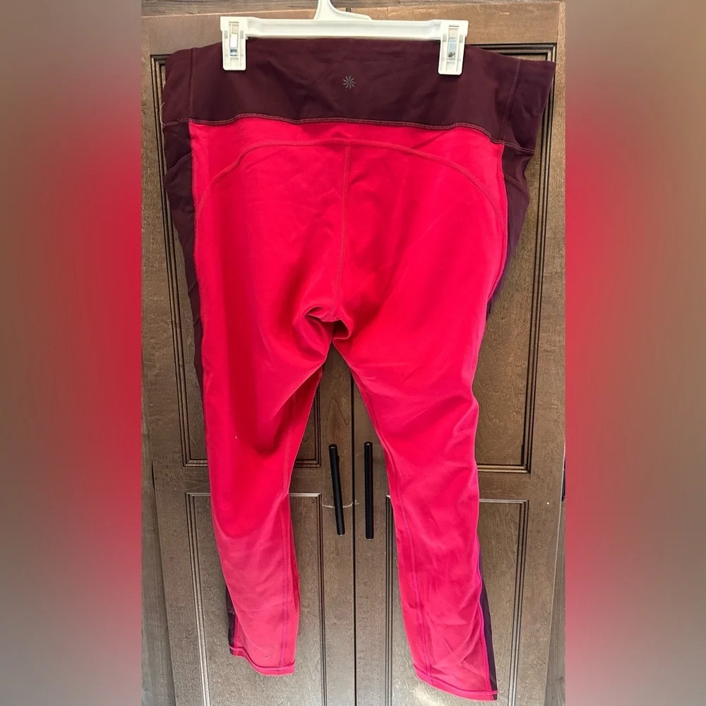 Athleta Leggings in Burgundy and Pink